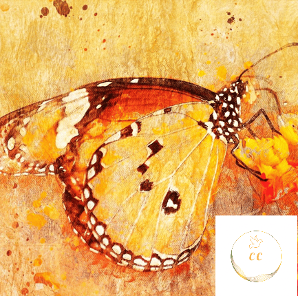 peinture orangée brun, butterfly
