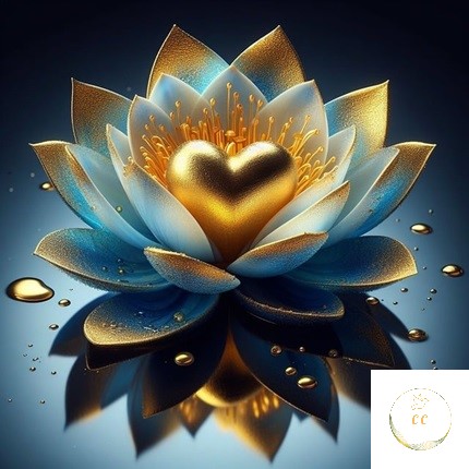 image ia, lotus avec un coeur au centre