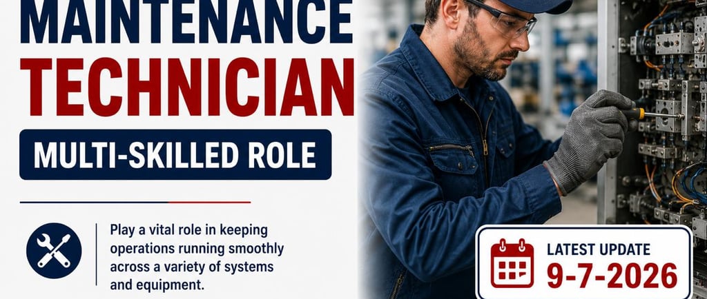Maintenance technician(multi skilled) Jobs in the UK with visa sponsorship lastest opening july 202