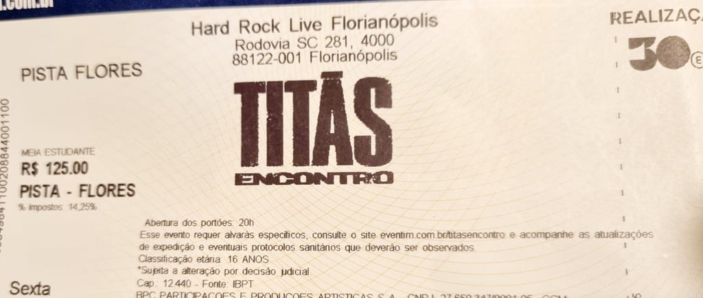 ingresso show titãs encontro em florianópolis maio 2023