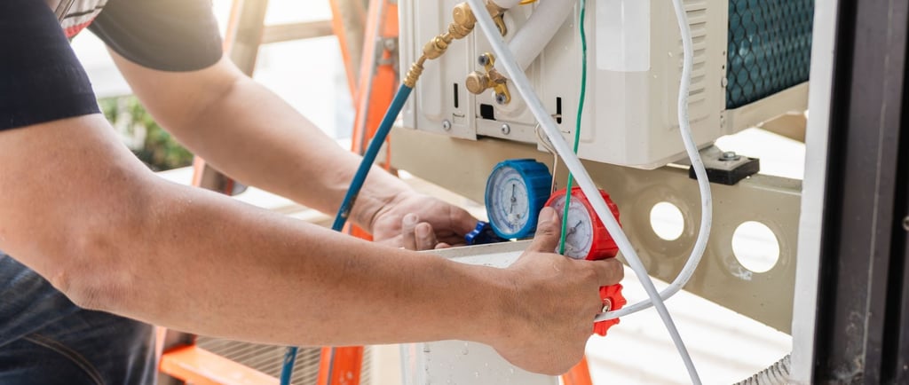 Man testing with gauges