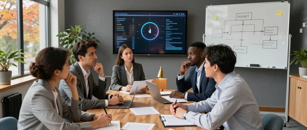 An executive team huddle under time pressure using NIST AI RMF
