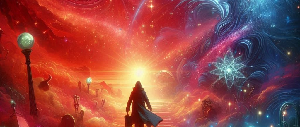 uma ilustração de um cenário de fantasia literário
