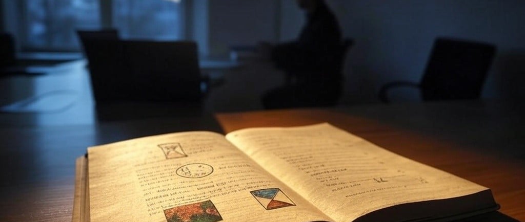 A book on an office desk