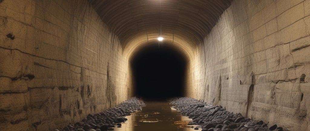 a tunnel with a light at the end of the tunnel