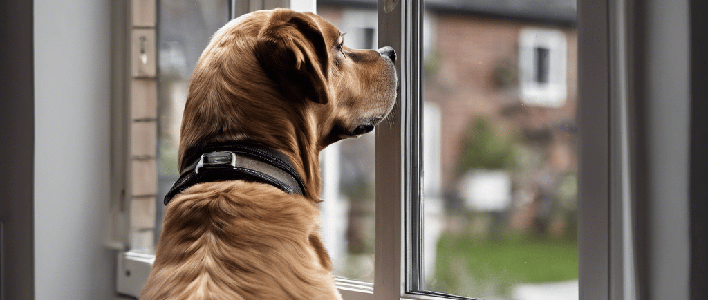 dog looking out window