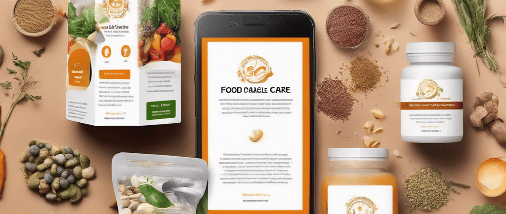a tablet with a tablet and a phone with food items on it