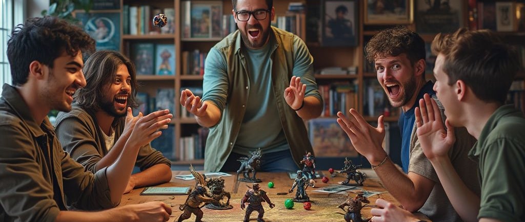 a group of people playing a board game