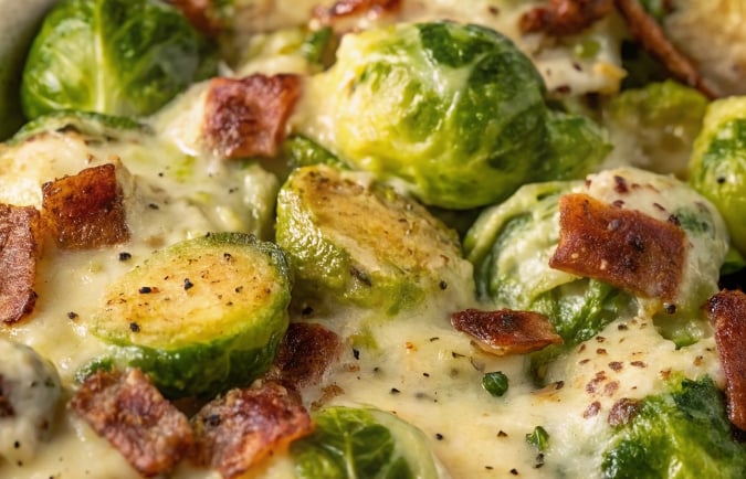 a dish of brussel sprouts