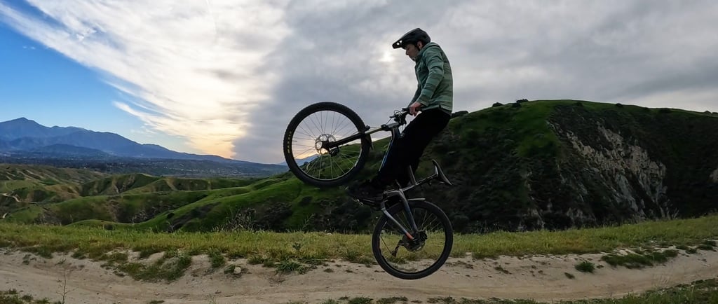 mountain biker doing a bunnyhop