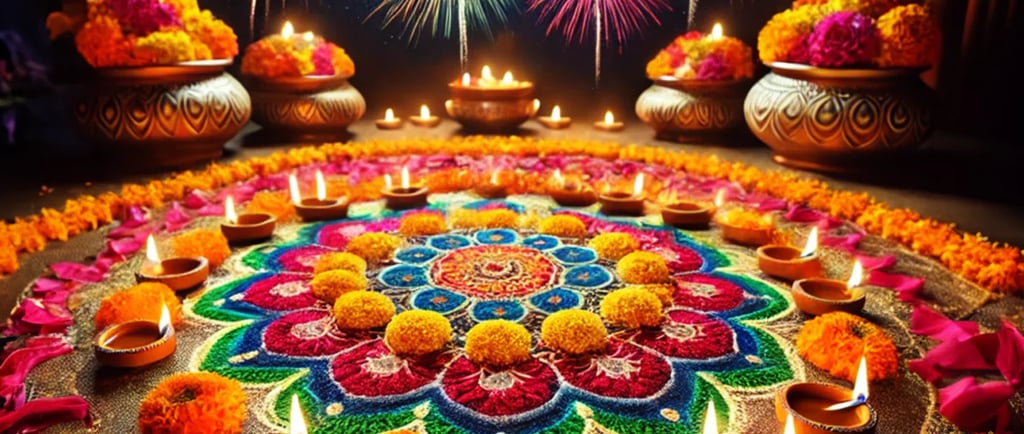 Deepavali lights and candles