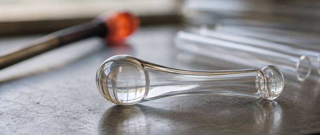 borosilicate glass dildo creation sitting on a table