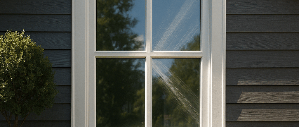 a window with a window and a tree in the background