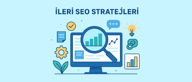 İleri SEO stratejilerini anlatan illüstrasyon