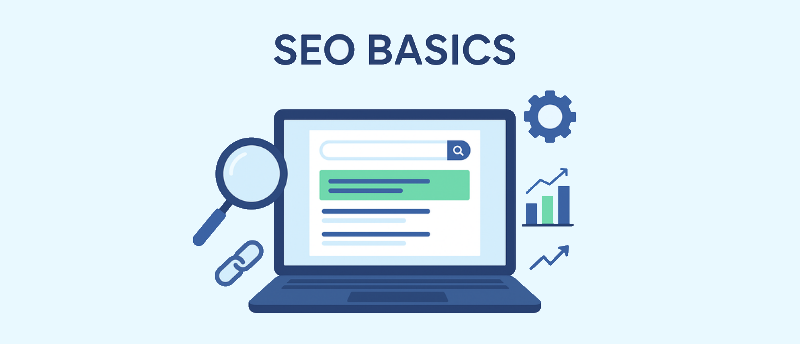 SEO temellerini anlatan illüstrasyon