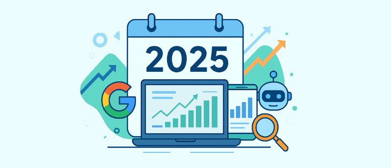 SEO güncellemeleri ve trendlerini gösteren illüstrasyon