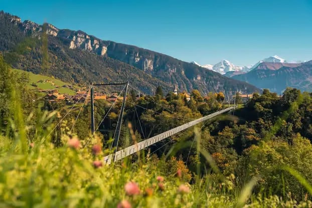 Sigriswil suspension bridge, iconic CLOY filming location.