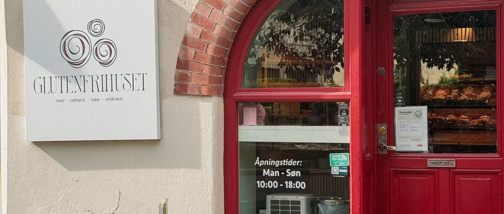 inngang til vår hovedkafe på Tøyen GLH glutenfrihuset