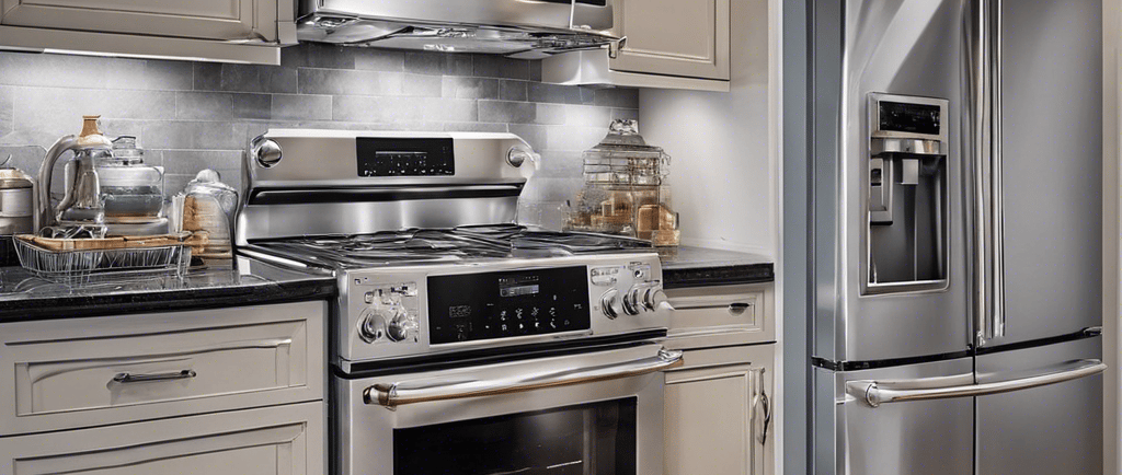 a kitchen with stainless steel appliances