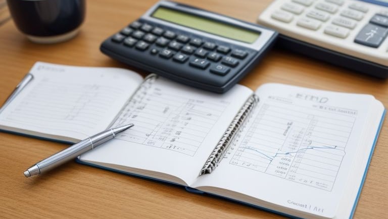 Notebook and Calculator