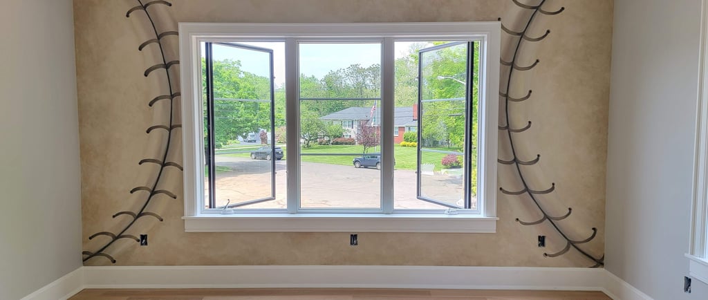 Bespoke baseball mural by Marcine for a teen's bedroom in Union County, NJ