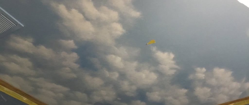 work inprogress photo of a bespoke mural in a boys room in whitehouse nj