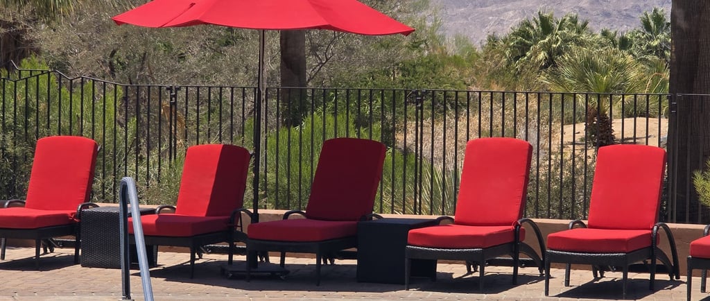 the complete transformation of the poolside furniture