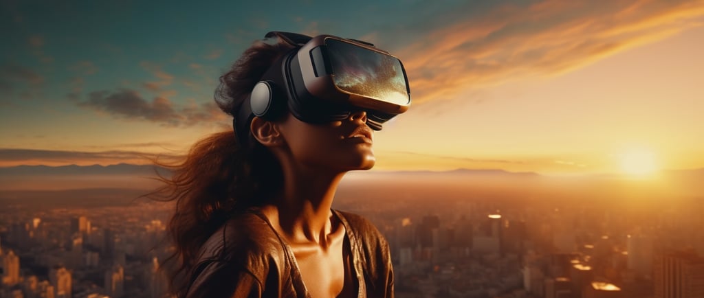 A woman in a VR world