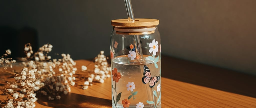 a glass tumber stylist, sippable and sustainable