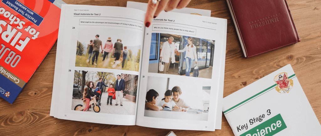 parent reviewing homeschool curriculum options