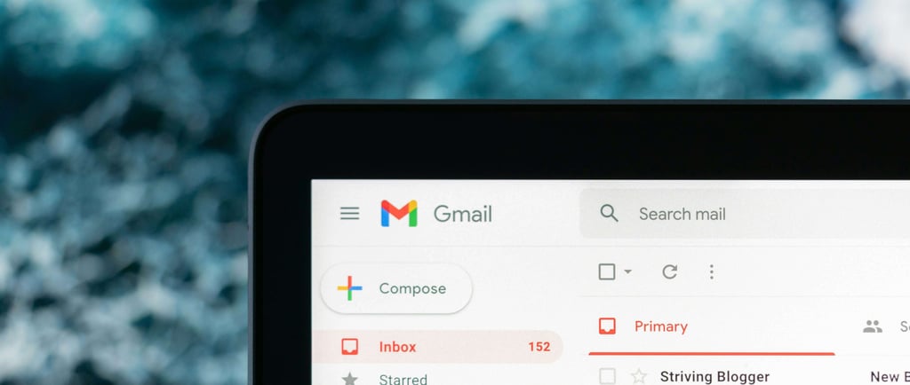 a laptop with gmail open