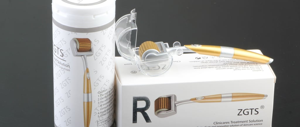 microneedling, dermarollers in een gouden kleur