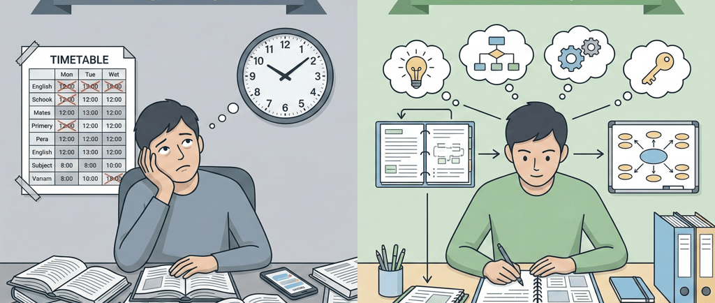 Difference between counting study hours and effective study hours for CA students