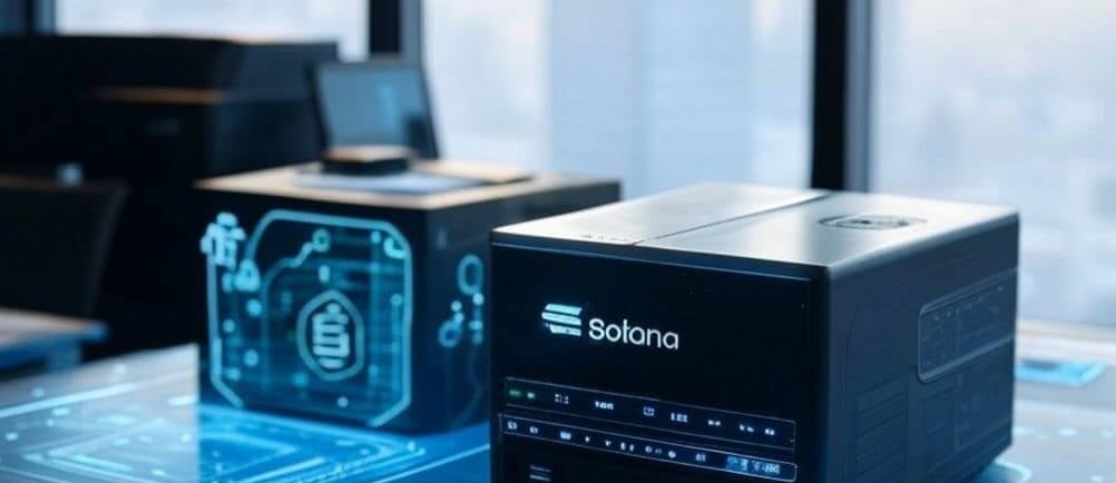 a desktop computer with a bluetoothed box on top of it