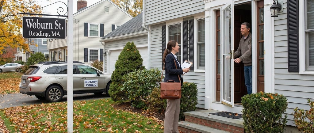 Traveling notary visiting a residence in Reading Massachusetts