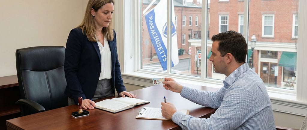 Massachusetts notary public witnessing a signer present during notarization