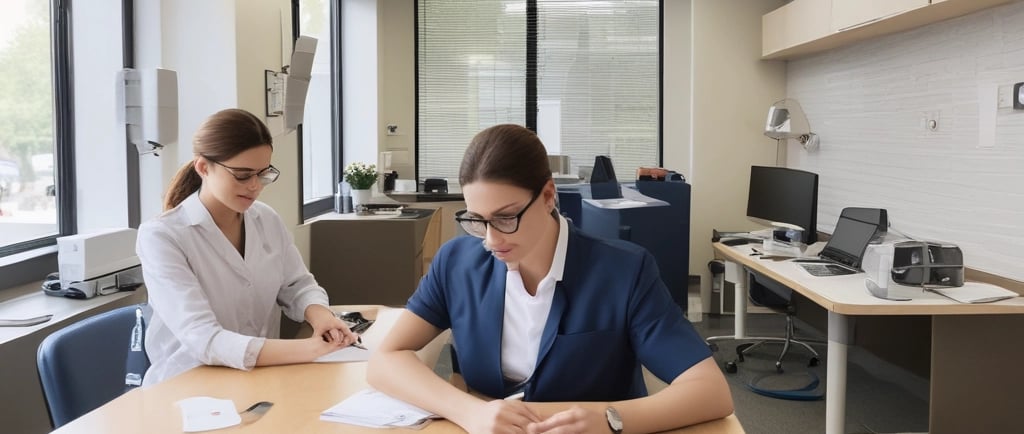 Mobile notary providing notarization services inside a hospital room
