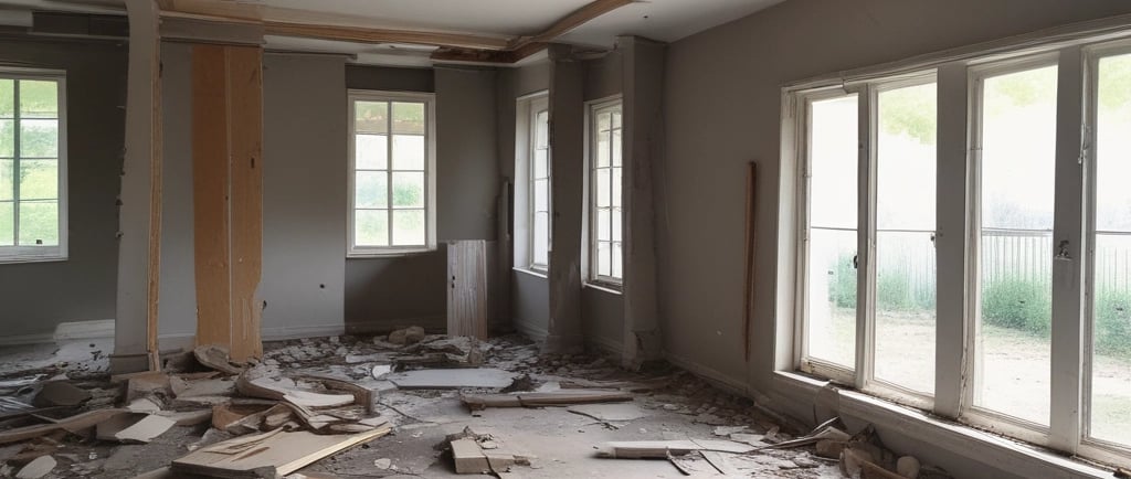 salon de maison démolie qui va être rénové