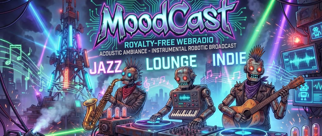 MoodCast webradio libre de droit entierement construite par des robots