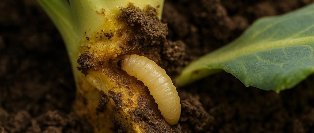 Cauliflower crop पर cabbage maggot की पहचान और बचाव उपाय