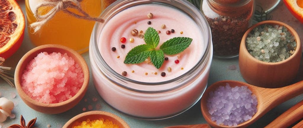 a variety of different homemade body scrubs