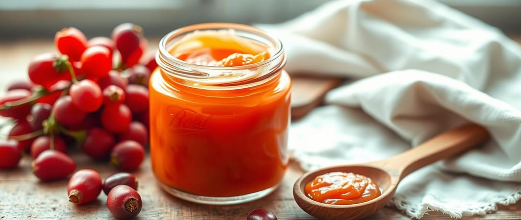 An open jar of homemade goji berry face cream, surrounded by fresh goji berries, 