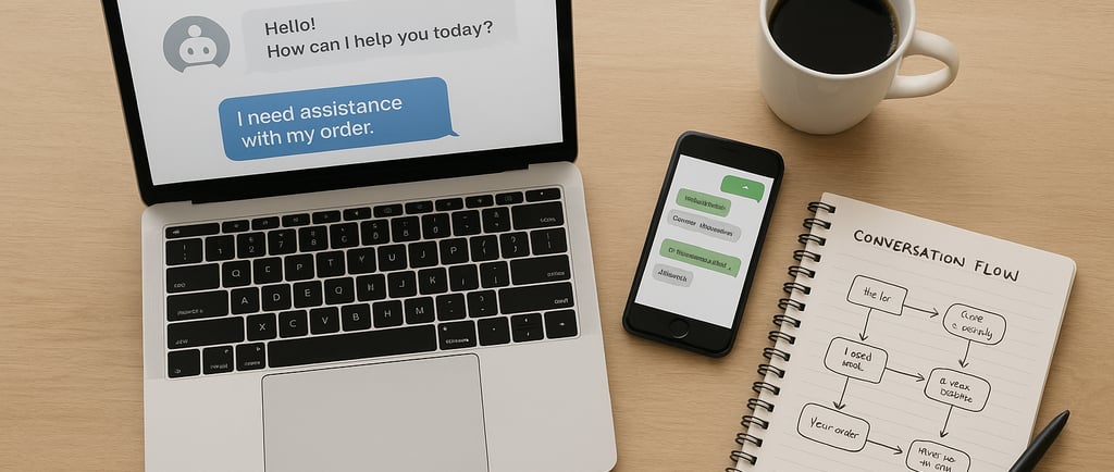 Mesa-trabalho-vista-cima-notebook-aberto-mostrando-painel-chatbot