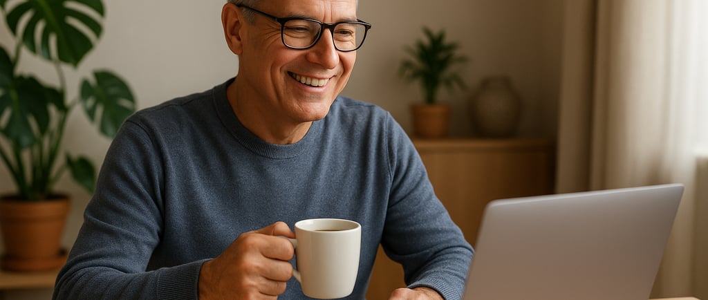 Pessoa-madura-(50+)-sorrindo-em-frente-ao-computador