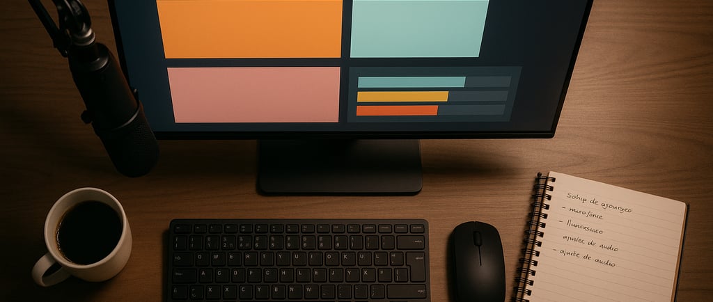 setup-de-gravação-visto-de-cima