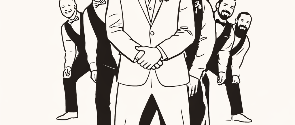 Illustration de pose amusante pour animation photo mariage