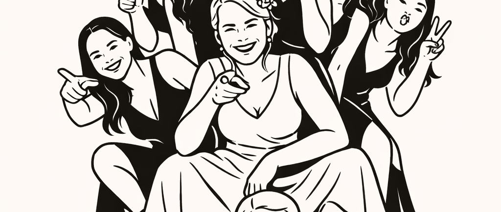 Illustration de pose amusante pour animation photo mariage