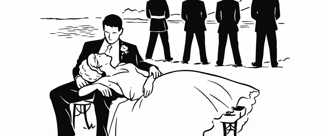 Illustration de pose amusante pour animation photo mariage