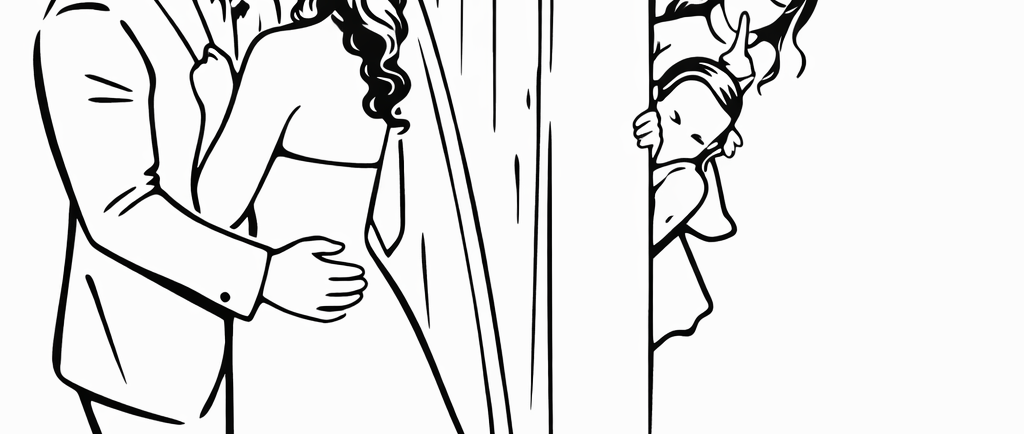 Illustration de pose amusante pour animation photo mariage