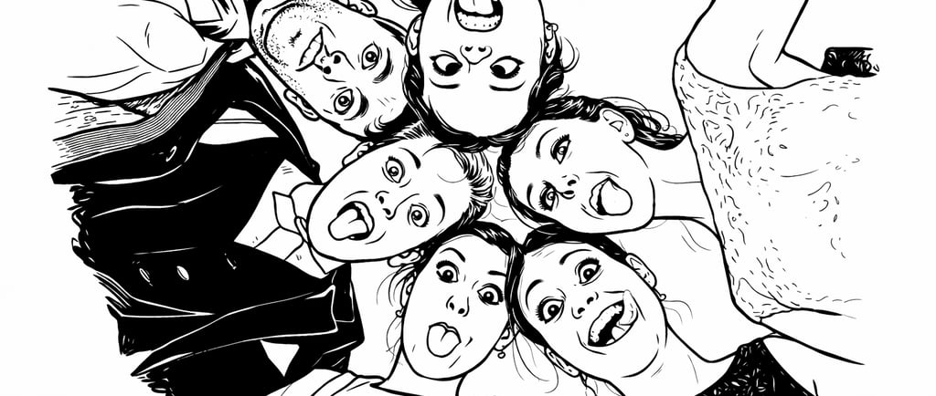 Illustration de pose amusante pour animation photo mariage